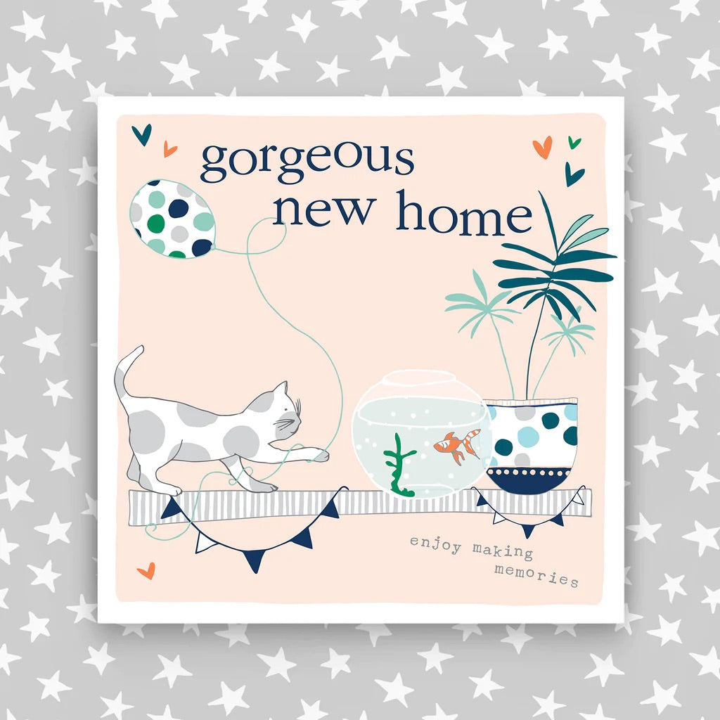 Molly Mae Gorgeous New Home Cat & Fish Card