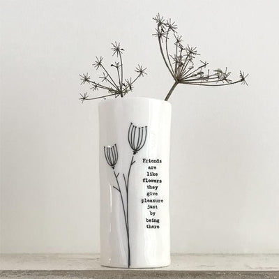 East of India Porcelain Mini Vase - Friends are Like flowers