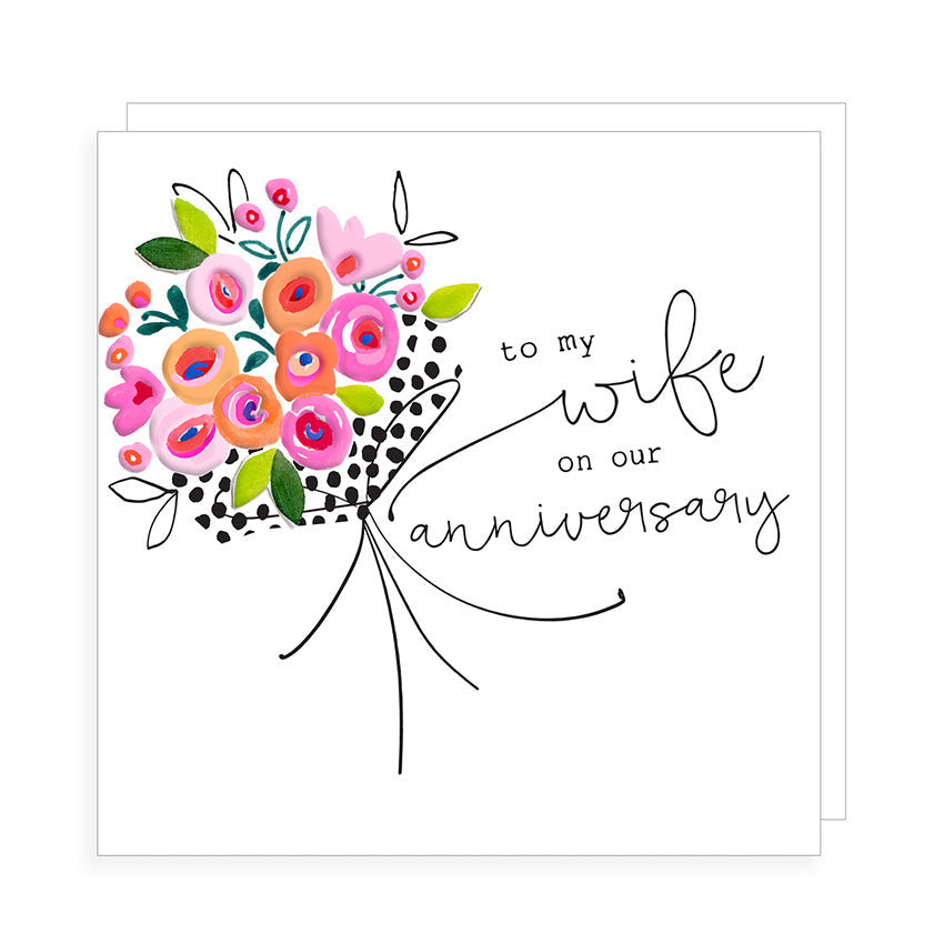 Rosanna Rossi Wife Anniversary Bouquet of Flowers Card