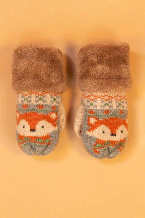 Powder KIDS Fox Mittens - Slate Grey