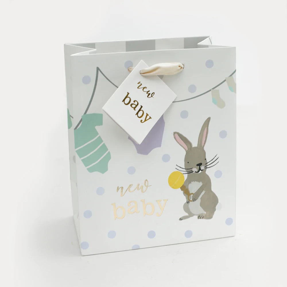 Caroline Gardner Rabbits New Baby Medium Gift Bag