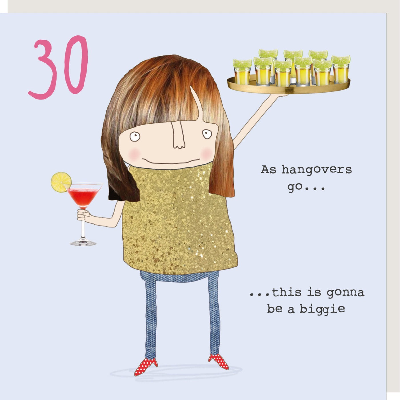 Rosie Made A Thing - Girl 30 Hangover - Blank Card
