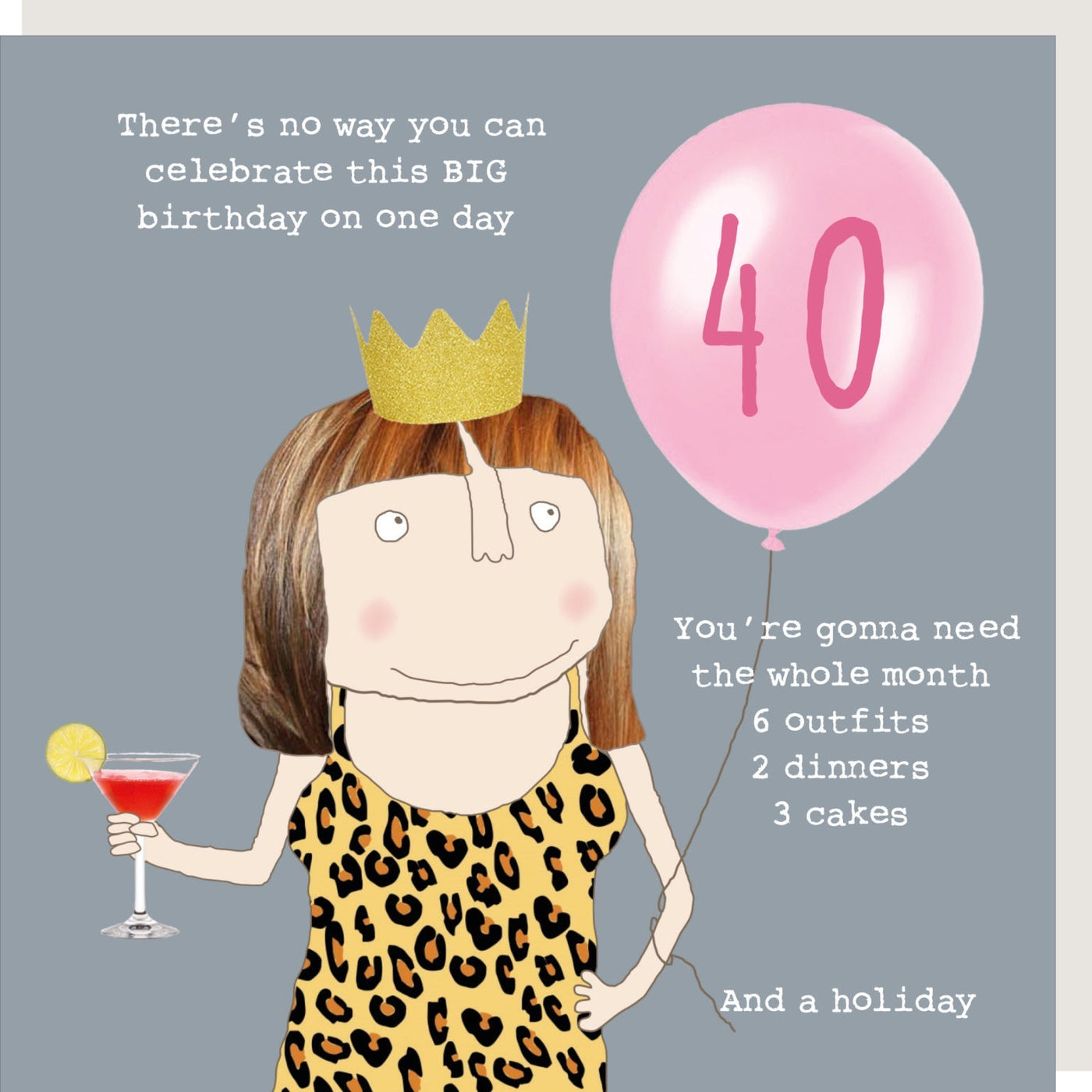 Rosie Made A Thing - Girl 40 Birthday - Blank Card