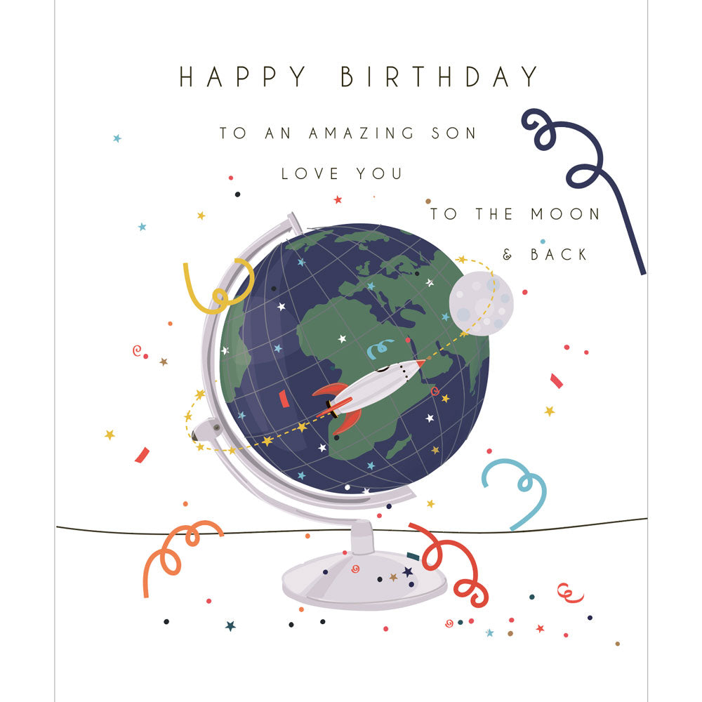Belly Button Amazing Son Love You to the Moon & Back Birthday Card