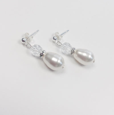 Jolu Jewellery Belle Earrings - Swarovski Clear Crystal