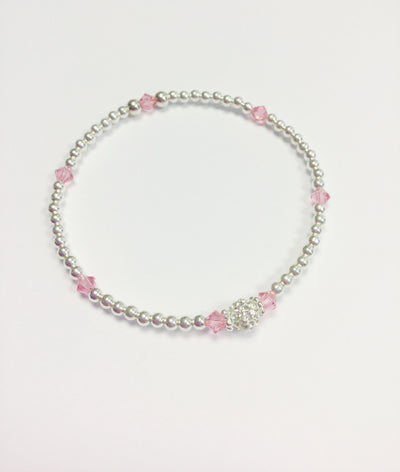 Rose (October Birthstone) Silver Bracelet
