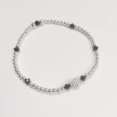 Garnet (January Birthstone) Silver Bracelet