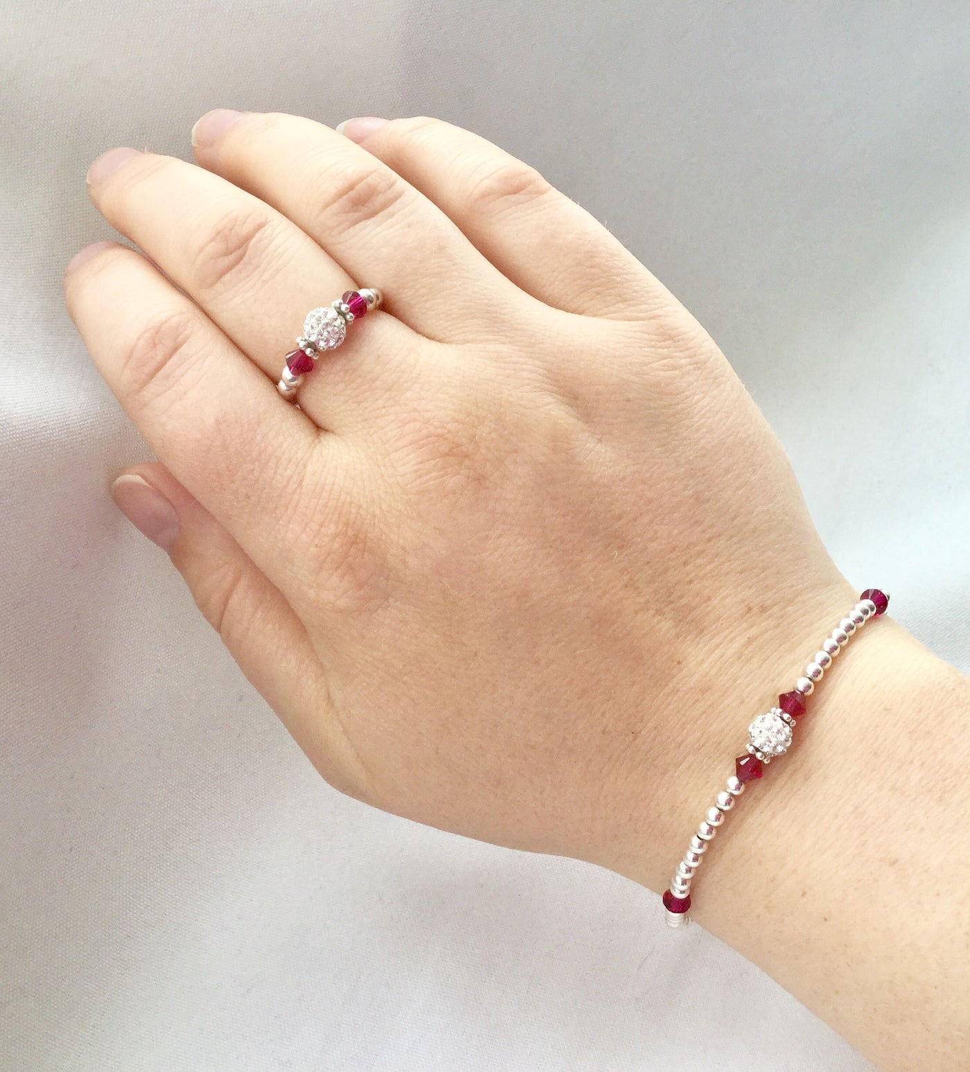 Jolu Jewellery Ruby (July Birthstone) Bracelet