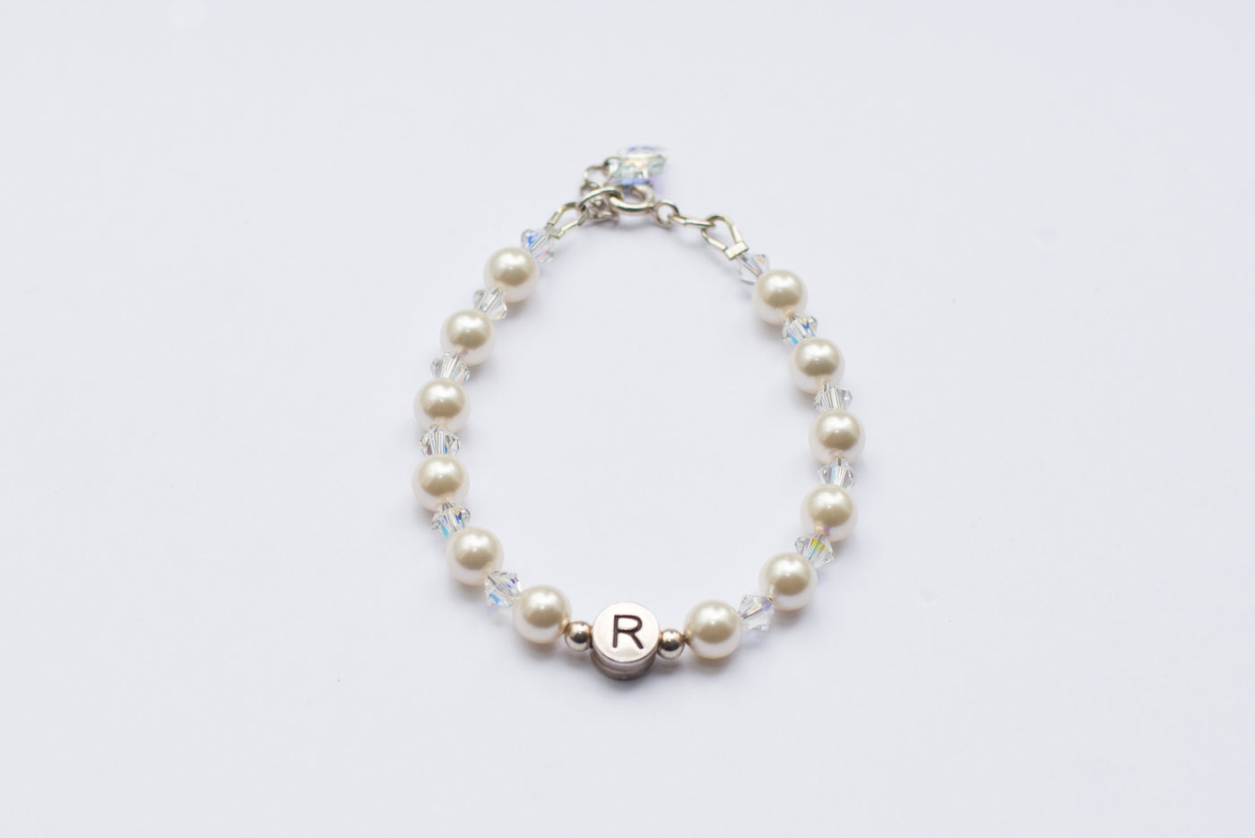 Personalised Name Bracelet - Ivory Swarovski Pearls & Crystals
