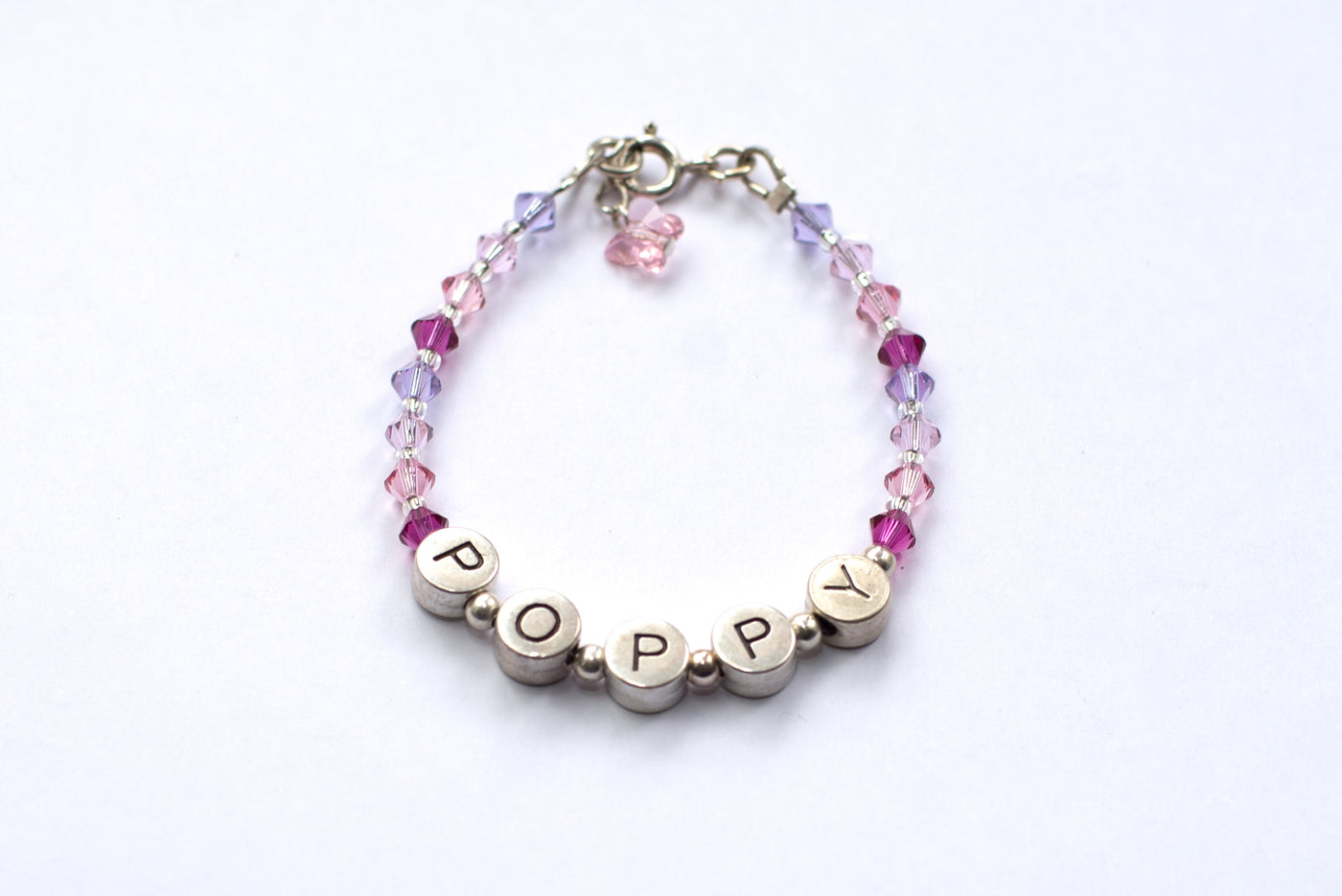 Personalised Name Bracelet - Swarovski Crystals Pink Mix
