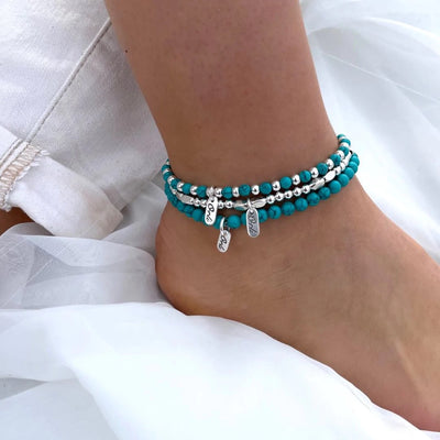 Orli Turquoise Beaded Stretch Anklet