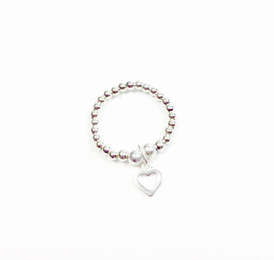 Jolu Jewellery Mini Open Heart Stretch Ring