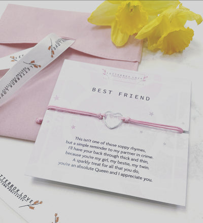 Letterbox Love Best Friend Heart Cord Bracelet