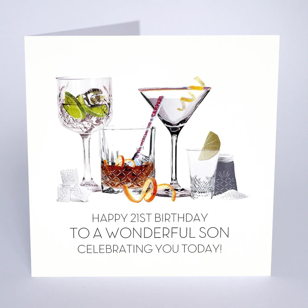 Five Dollar Shake Happy 21st Birthday Son Drinks Card