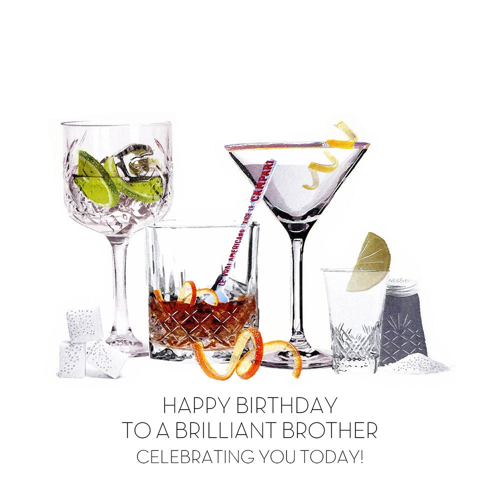 Five Dollar Shake Brilliant Brother Cocktails & Spirits Birthday Card