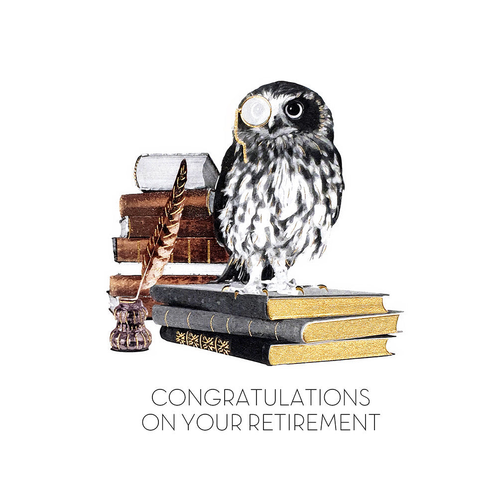 Five Dollar Shake Congratulations on Your Retirement Owl Card
