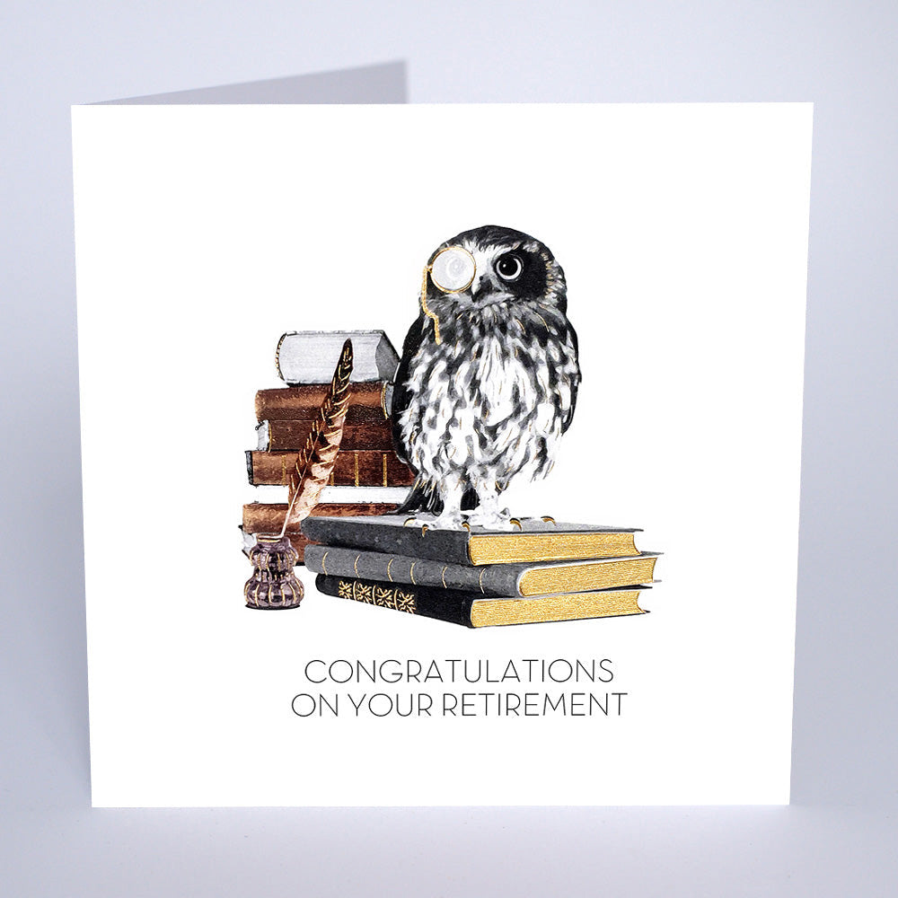 Five Dollar Shake Congratulations on Your Retirement Owl Card