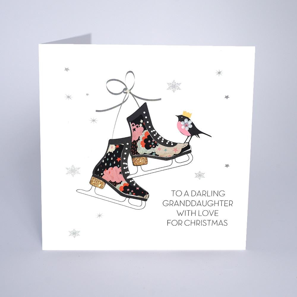 Five Dollar Shake - Darling Granddaughter Skating Boots Christmas Card