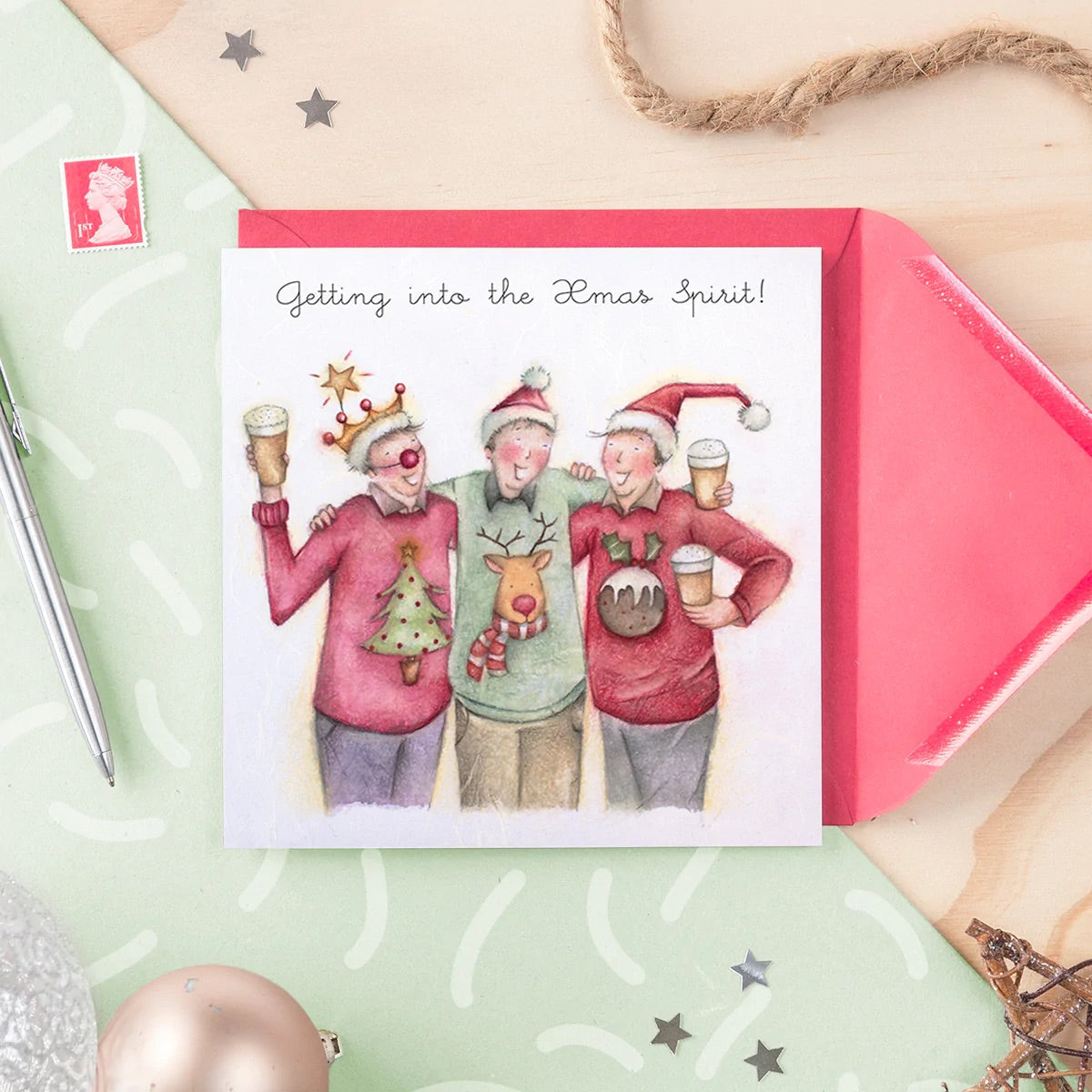 Berni Parker Christmas Card - Getting into the Xmas Spirit