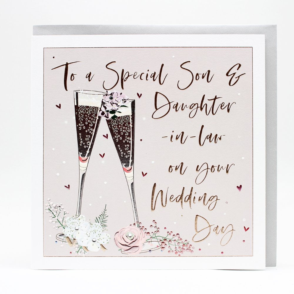 Belly Button LARGE To a Special Son & Daughter-in-Law your Wedding Day Card