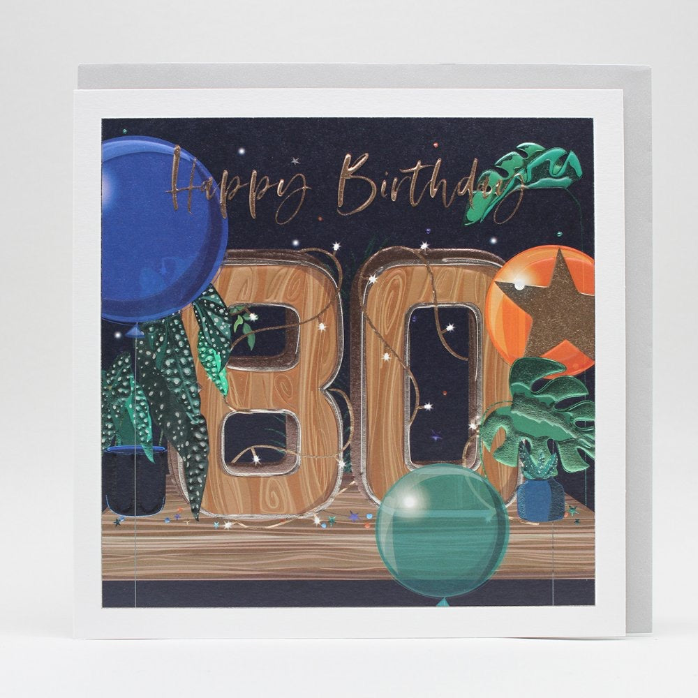 Belly Button LARGE Luxe 80th Birthday Card