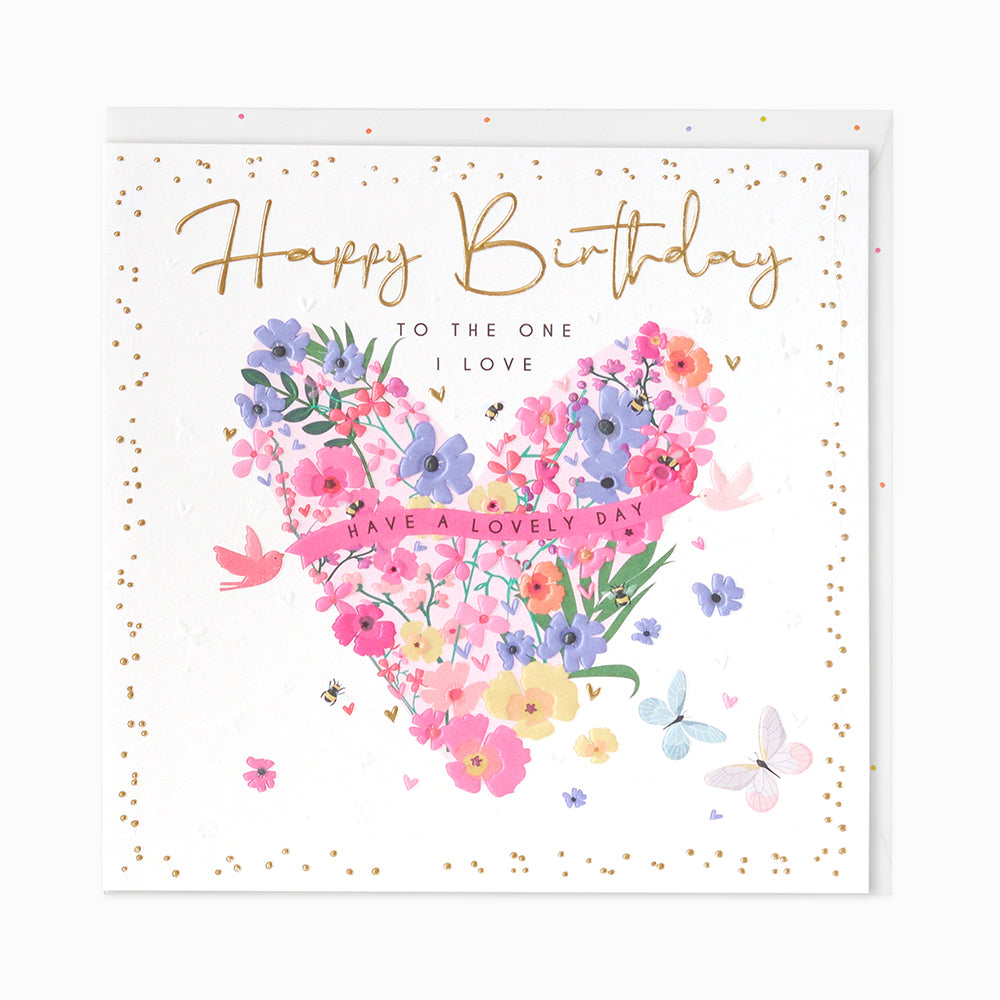 Belly Button LARGE One I Love Heart Birthday Card