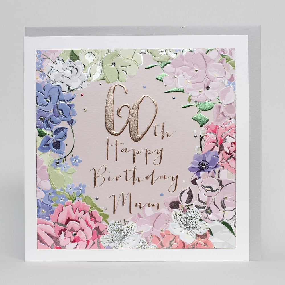Belly Button LARGE Mum 60th Birthday Floral Card