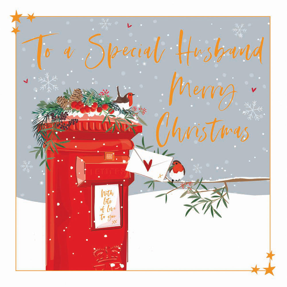 Belly Button LARGE To a Special Husband Merry Christmas Postbox Card