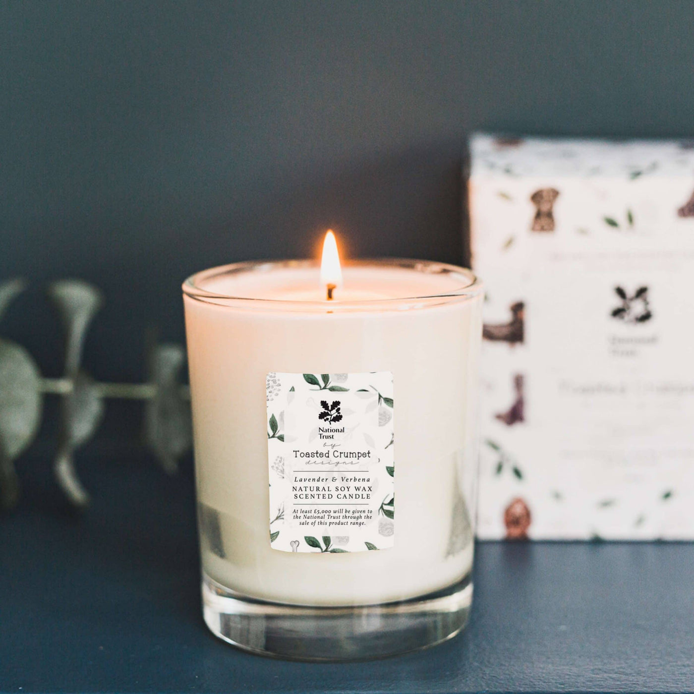 Toasted Crumpet - Lavender & Verbena Glass Candle - Muddy Paws