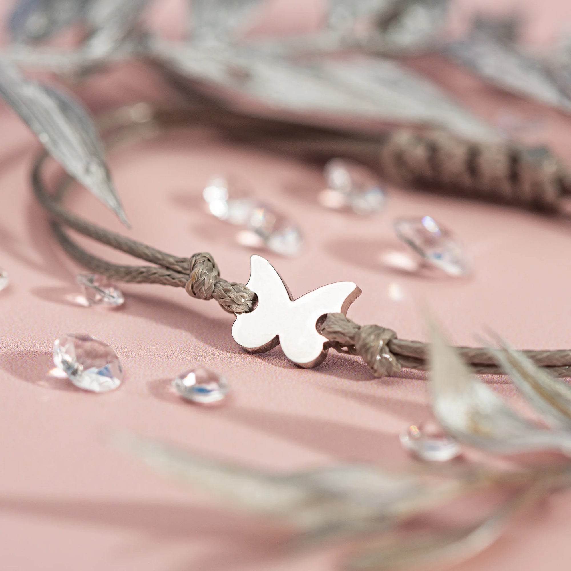 Letterbox Love Never Alone Butterfly Cord Bracelet