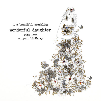 Five Dollar Shake Beautiful, Sparkling, Wonderful Daughter Birthday Card