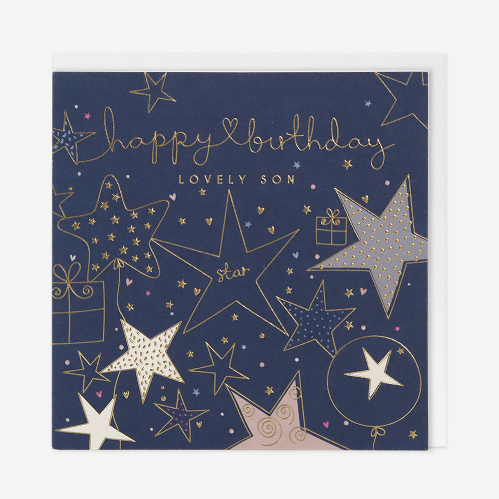 Belly Button Lovely Son Stars Birthday Card