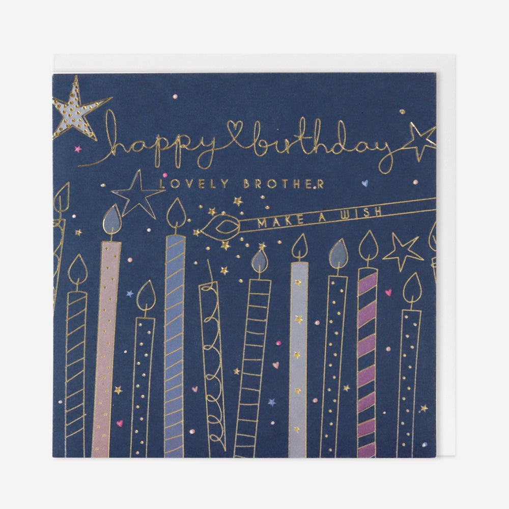Belly Button Lovely Brother Birthday Candles Card