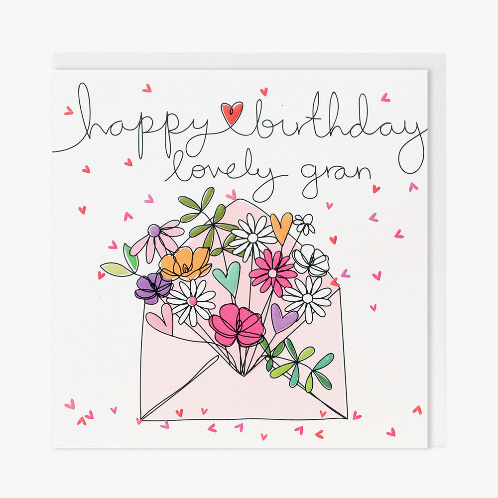 Belly Button Lovely Gran Floral Birthday Card