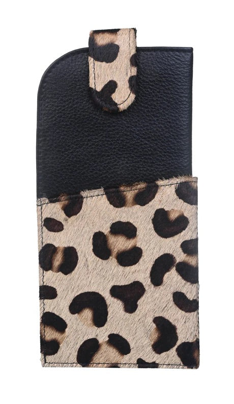 Mala Leather Matrah Leopard Glasses Case (5192 90)  - Black
