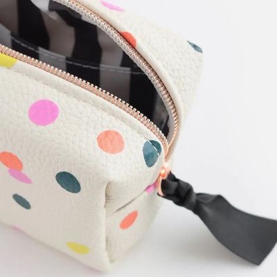 Caroline Gardner Multi Polka Spot Mini Cube Make Up Bag