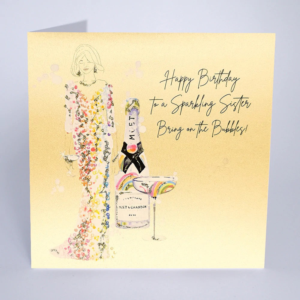 Five Dollar Shake Sparkling Sister Bring on the Bubbles Birthday Card