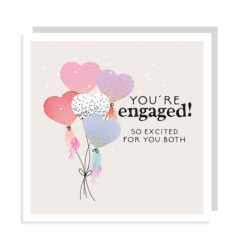 Rosanna Rossi Engagement Heart Balloons Card