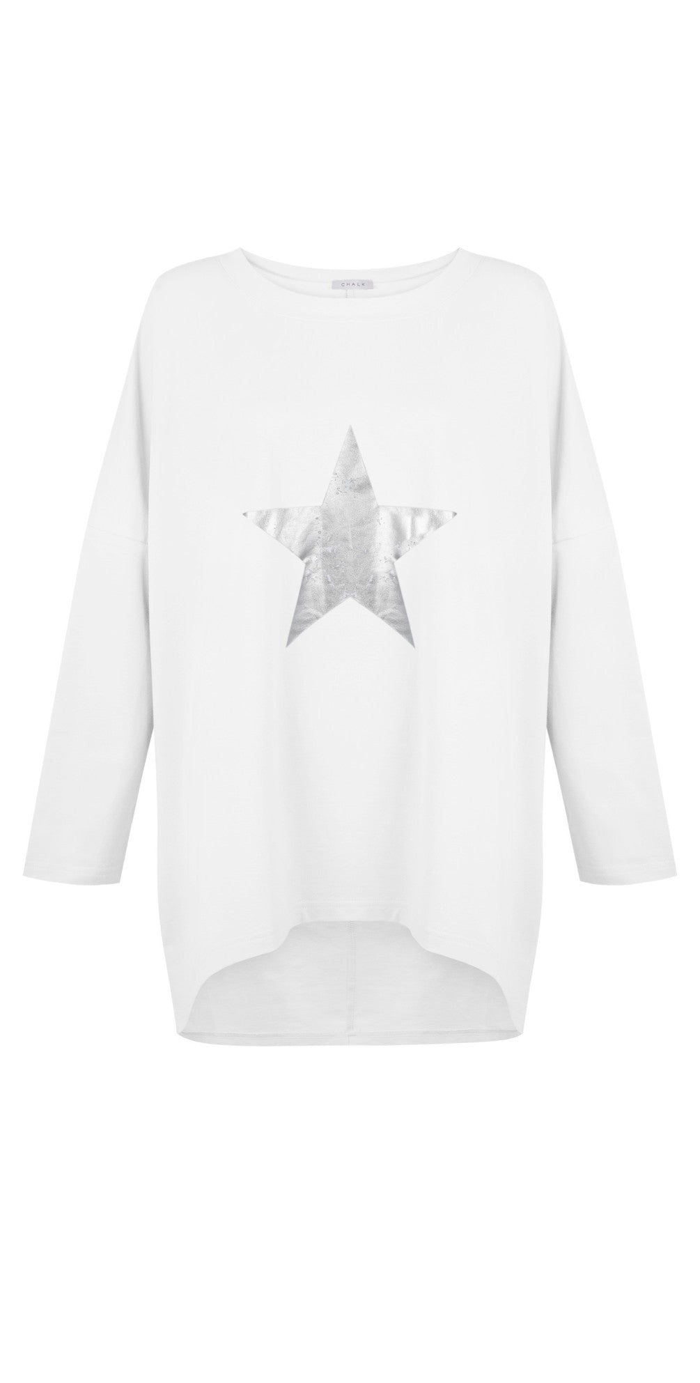 Chalk Clothing Olivia Star Top - White/Silver
