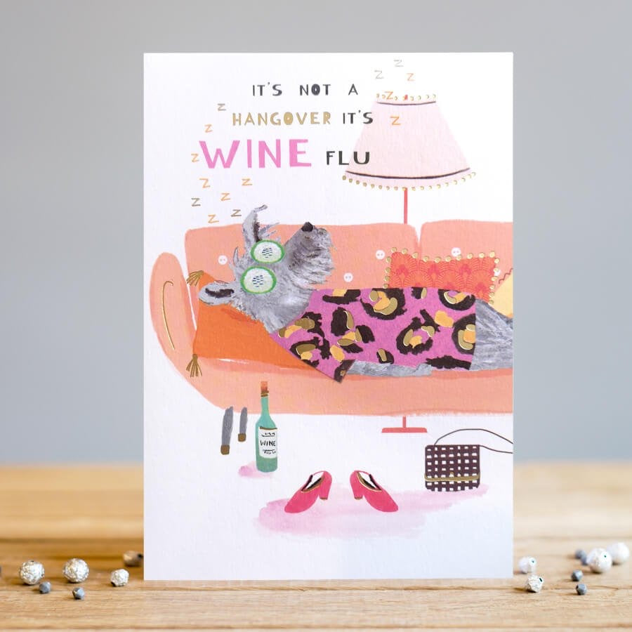 Louise Tiler Wine Flu Blank Card