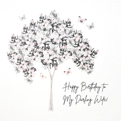 Five Dollar Shake Darling Wife Butterfly Tree Birthday Card