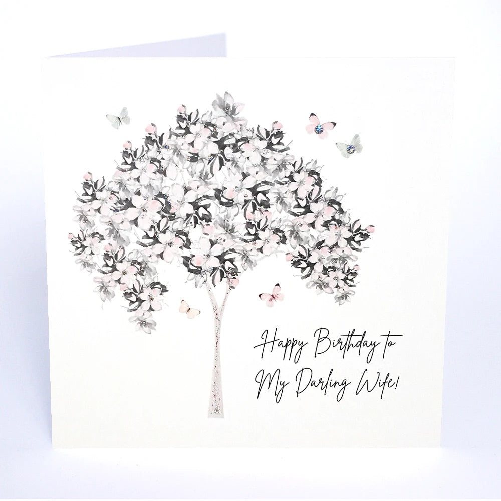 Five Dollar Shake Darling Wife Butterfly Tree Birthday Card