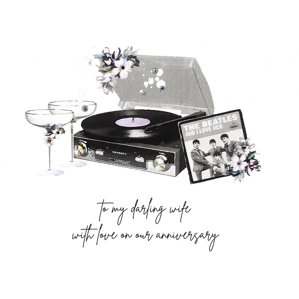 Five Dollar Shake Darling Wife Anniversary (The Beatles Record) Card