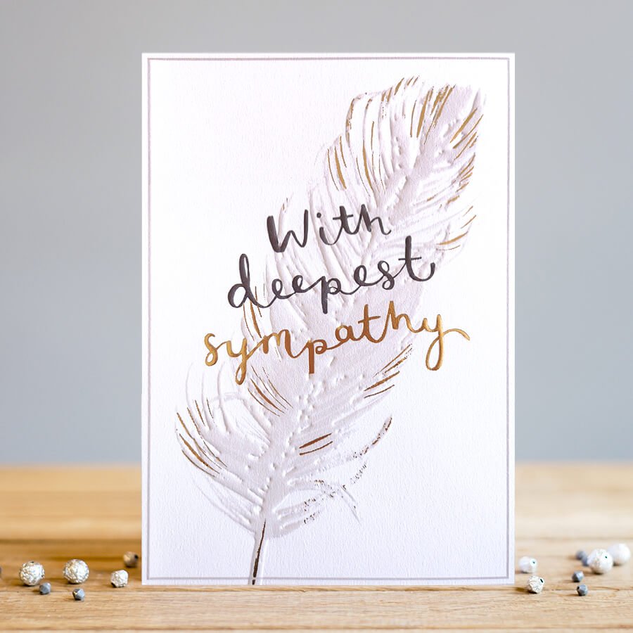 Louise Tiler Feather With Deepest Sympathy Card