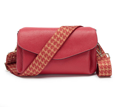 Elie Beaumont Designer Leather Envelope Crossbody Bag - Red