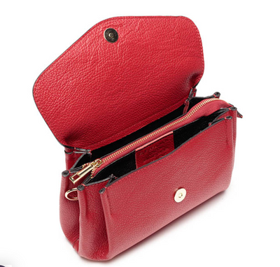 Elie Beaumont Designer Leather Envelope Crossbody Bag - Red