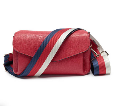 Elie Beaumont Designer TRI-COLOUR Red/White/Blue Stripe Adjustable Crossbody Bag Strap