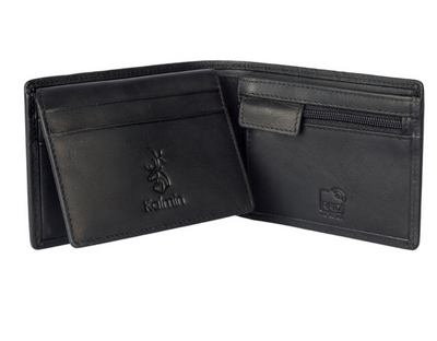 Mala Leather Kalmia Shaftsbury Compact Wallet with Coin Pocket (1018 30) - Black