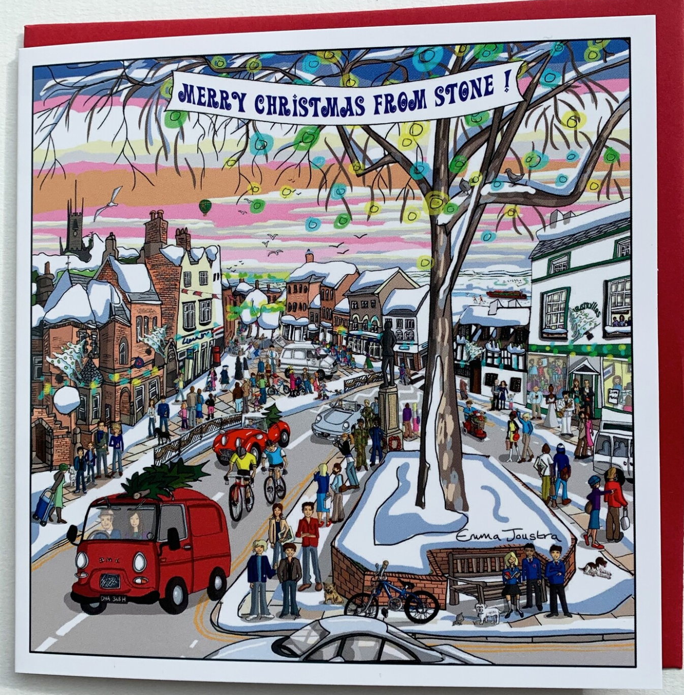 Emma Joustra Winter Granville Square Christmas Stone Card