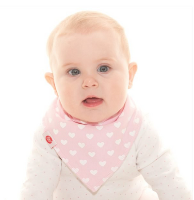 Ziggle Pink Hearts Dribble Bib